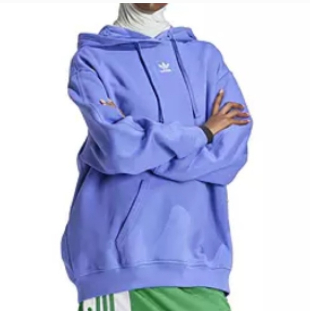 Adidas 27" PTP Sz S Originals Essentials Oversized Fleece Hoodie MSRP $70 - Picture 2 of 5